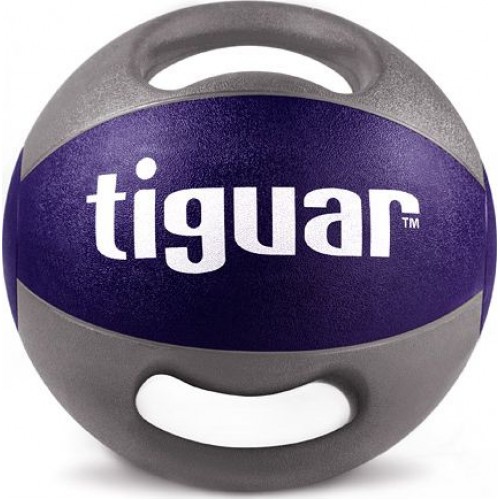 Медичний м"яч Tiguar тигуар з ручками 10 кг, сірий-фіолетовий, код: M-1601670-IN