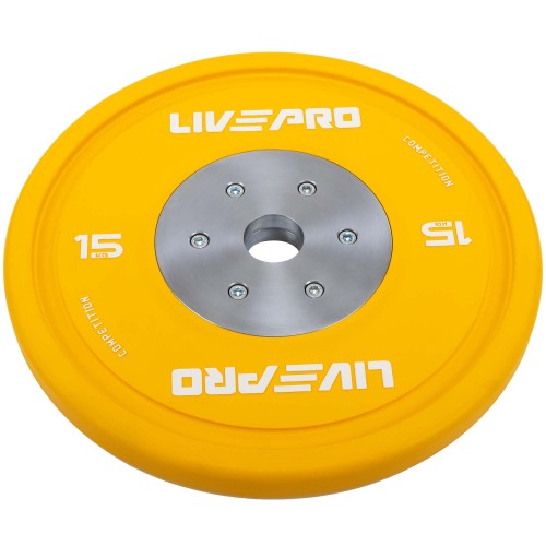 Бамперний диск гумовий LiveUp ø50.5мм, 15кг, жовтий, код: LP8335-15