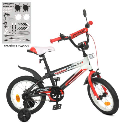 Велосипед дитячий Profi Kids Inspirer d=14, чорний-білий (мат), код: Y14325-MP