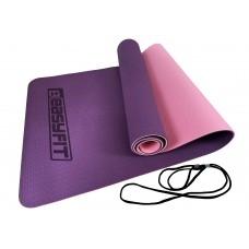 Килимок для йоги та фітнесу двошаровий EasyFit 1830х610х6 мм, фіолетовий-рожевий, код: EF-1924-VP