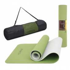 Килимок для йоги та фітнесу Cornix Green/Grey 183x61x0.6 см, код: XR-0008