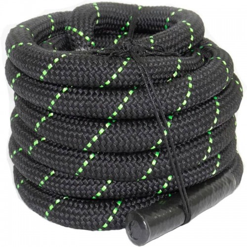 Канат тренувальний для кросфіта WCG Battle Rope 9000х38 мм, чорний, код: W-38х9-IF