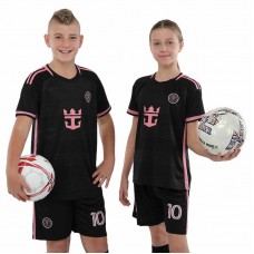 Форма футбольна дитяча Inter Miami Messi 10 гостьова 2024, розмір 30, зріст 150-160, чорний-рожевий, код: CO-3642_30