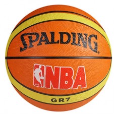 М"яч баскетбольний Spalding №7 гумовий, помаранчевий-жовтий, код: R7SP/NBA-WS