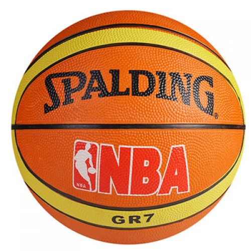 М"яч баскетбольний Spalding №7 гумовий, помаранчевий-жовтий, код: R7SP/NBA-WS