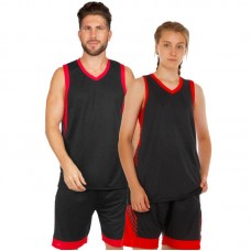 Форма баскетбольна чоловіча PlayGame Lingo 4XL (ріст 180-185), чорний-червоний, код: LD-8017_4XLBKR