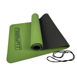 Килимок для йоги та фітнесу двошаровий EasyFit 1830х610х6 мм, зелений-чорний, код: EF-1924-GNBK