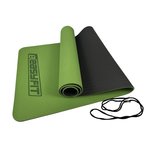 Килимок для йоги та фітнесу двошаровий EasyFit 1830х610х6 мм, зелений-чорний, код: EF-1924-GNBK