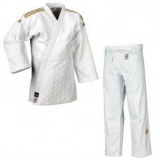 Кімоно для дзюдо Adidas Champion II з ліцензією IJF Slim Fit, розмір 165, білий, код: 15619-1010