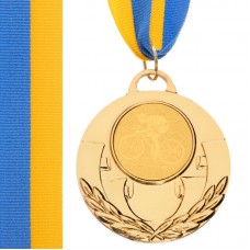 Медаль спортивна зі стрічкою PlayGame Aim велогонка золота, код: C-4846-0036_G-S52