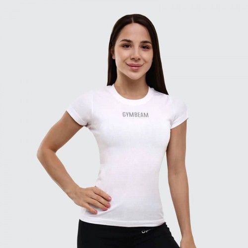 Футболка жіноча спортивна GymBeam Clothing FIT White L, білий, код: 219434-GB