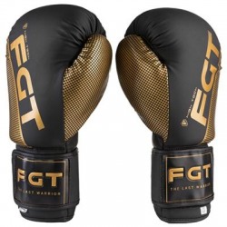 Боксерські рукавички FGT 8oz, чорний /золото, код: FT-2560/8-WS