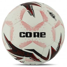 М"яч футбольний Core Prof №5, білий-червоний, код: FB-8458_WR