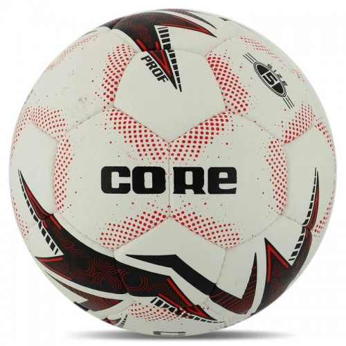 М"яч футбольний Core Prof №5, білий-червоний, код: FB-8458_WR