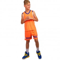 Форма баскетбольна дитяча PlayGame Lingo M (ріст 165) помаранчевий-синій, код: LD-8019T_MORBL