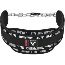 Пояс для обтяжень неопреновий з ланцюгом RDX T7 Pro Dipping Belt 2 Layer Camo Grey, код: WDB-T7CG Пояс для обтяжень неопреновий з ланцюгом RDX T7 Pro Dipping Belt 2 Layer Camo Grey, код: WDB-T7CG