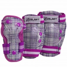 Комплект захисту Zelart Candy M (8-12 років) фіолетовий, код: SK-4678_MV