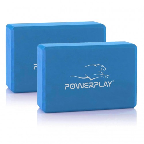 Блок для йоги PowerPlay Yoga Brick EVA синій, 2шт, код: PP_4006_Blue_2in