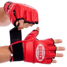 Рукавички для змішаних єдиноборств MMA Boxer L червоний, код: 5021_LR