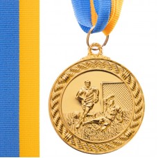 Медаль спортивна зі стрічкою PlayGame Футбол золота, код: C-7020_G