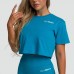 Футболка жіноча укорочена GymBeam Clothing Limitless L, аквамарин, код: 8586024625952