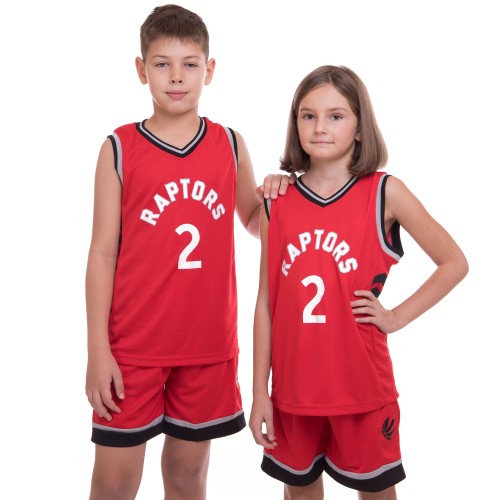 Форма баскетбольна підліткова PlayGame NB-Sport NBA Raptors 2 S (6-8 років), ріст 120-130см, червоний-чорний, код: BA-0970_SRBK