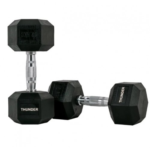 Гантель шестигранна Thunder 12,5 кг, код: HEXAGONAL-DUMBBELLS-12,5K-IN Гантель шестигранна Thunder 12,5 кг, код: HEXAGONAL-DUMBBELLS-12,5K-IN