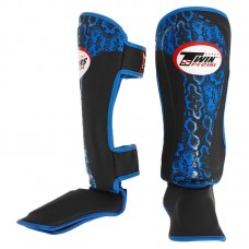 Захист гомілки та стопи дитячий Муай Тай, MМА, Кікбоксинг Twins S, чорний-синій, код: TW-2023_SBKBL Захист гомілки та стопи дитячий Муай Тай, MМА, Кікбоксинг Twins S, чорний-синій, код: TW-2023_SBKBL