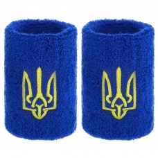 Напульсник спортивний махровий FitGo Герб України 1шт, синій, код: BC-9280_BL