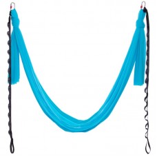 Гамак для йоги зі стропами та кріпленням до стелі FitGo Antigravity Yoga 5100х3070 мм, блакитний , код: DH6026-1_N