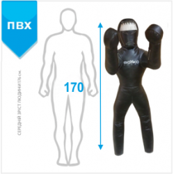 Манекен для боротьби Boyko Sport ММА з ногами та руками 1700 мм чорний, код: bs2322101170-BK