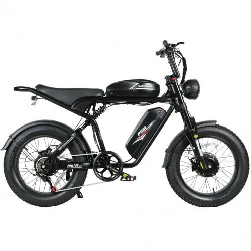 Електровелосипед Samebike Pilot M20 SR Dual Batteries (1000 Вт + 1000 Вт; 16 А*год + 16 А*год; 48 В), колеса 20", з ручкою газу, чорний, код: SMB-M20-dual-black