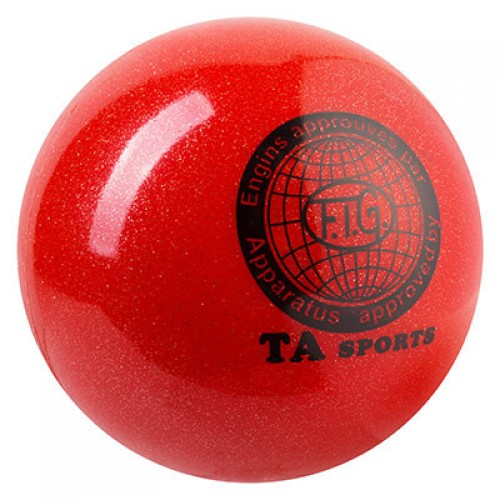 М'яч гімнастичний Ta Sport, 400 г, 19 см, гліттер, червоний, код: TA400-6-WS