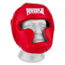 Боксерський шолом тренувальний PowerPlay PU + Amara червоно-білий M, код: PP_3068_M_Red/White