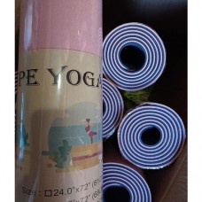 Килимок для фітнесу та йоги FitGo TPE 1830x610x6мм, рожевий-синій, код: 5415-2NPB-WS