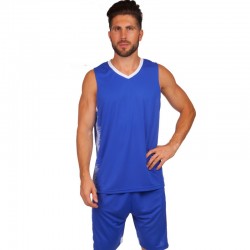 Форма баскетбольна чоловіча PlayGame Lingo XL (рост 165-170) синій-білий, код: LD-8018_XLBLW