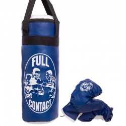 Боксерський набір дитячий FitBox Full Contact синій, код: BO-4675-M_BL
