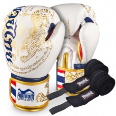 Боксерські рукавиці Phantom Muay Thai Gold Limited Edition 16 унцій, білий-золотий, код: PHBG2590-16