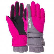 Рукавички гірськолижні теплі дитячі Luckyloon M-L сірий-рожевий, код: C-9990_MLGRP Рукавички гірськолижні теплі дитячі Luckyloon M-L сірий-рожевий, код: C-9990_MLGRP