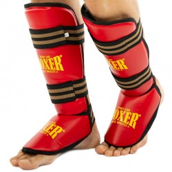 Захист гомілки та стопи для єдиноборств Boxer New, розмір XL, червоний, код: 2004-4-N_XLR