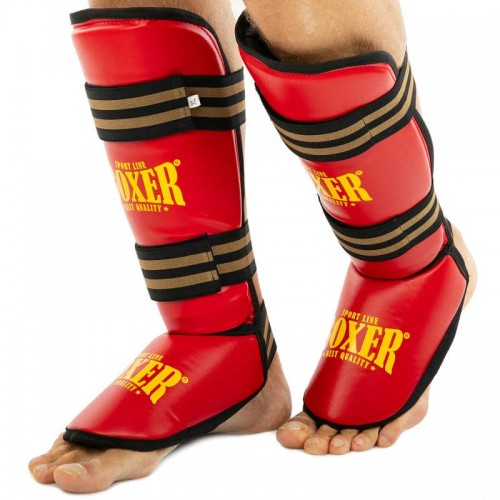 Захист гомілки та стопи для єдиноборств Boxer New, розмір XL, червоний, код: 2004-4-N_XLR Захист гомілки та стопи для єдиноборств Boxer New, розмір XL, червоний, код: 2004-4-N_XLR