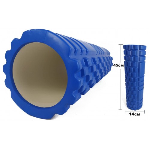Масажний ролик EasyFit Grid Roller 45 см v.2.1 синій, код: EF-2027-Bl