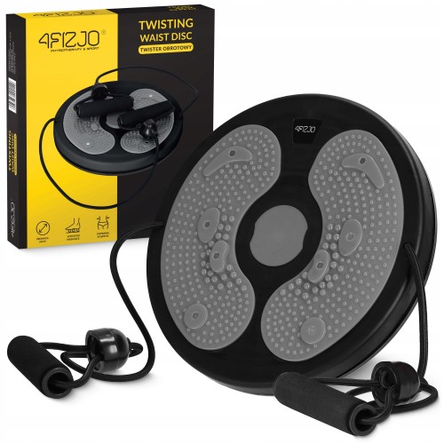 Диск здоров"я для талії 4Fizjo Mini Twister з еспандерами чорний-сірий, код: P-5905973402149