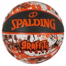 М"яч баскетбольний Spalding Graffitti Ball №7, чорний-помаранчевий, код: 689344405926