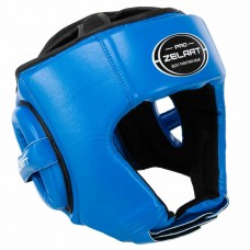 Шолом боксерський відкритий шкіряний Zelart L, синій, код: BO-3904_LBL