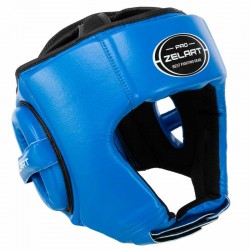 Шолом боксерський відкритий шкіряний Zelart L, синій, код: BO-3904_LBL