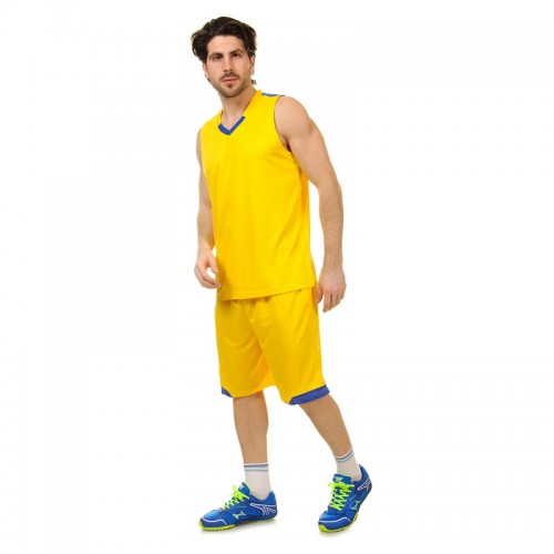 Форма баскетбольна чоловіча PlayGame Lingo 2XL (ріст 170-175), жовтий-синій, код: LD-8002_2XLYBL
