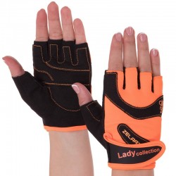 Рукавички для фітнесу жіночі Zelart S помаранчевий, код: SB-161729_SOR