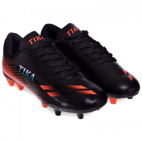 Бутси футбольні Tika розмір 41 (26см), чорний-помаранчевий, код: 2001-39-43_41BKOR