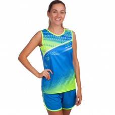 Форма для легкої атлетики жіноча Lingo XL, зріст 160-165, синій-салатовий, код: LD-8312_XLBLLG